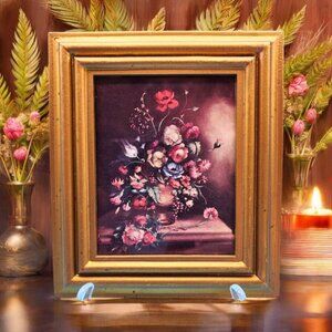Flemish School of Flowers Italy Framed Miniature Floral Still Life Art Print v2
